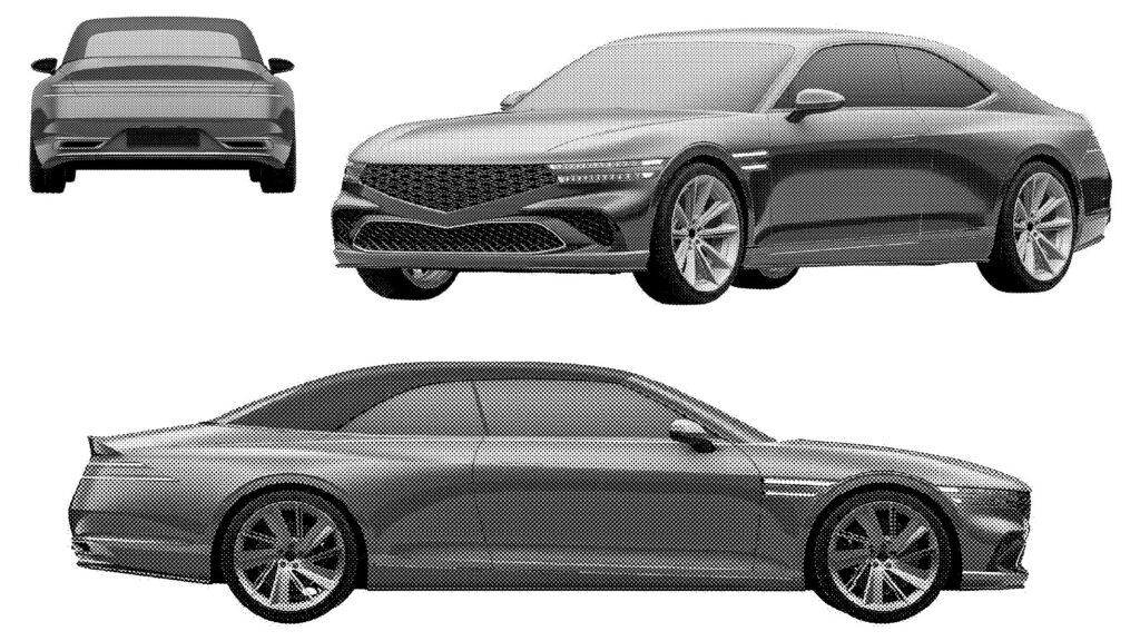 Genesis X Gran Coupe and X Gran Convertible G90-based concept cars (Photo credit: USPTO/Genesis)