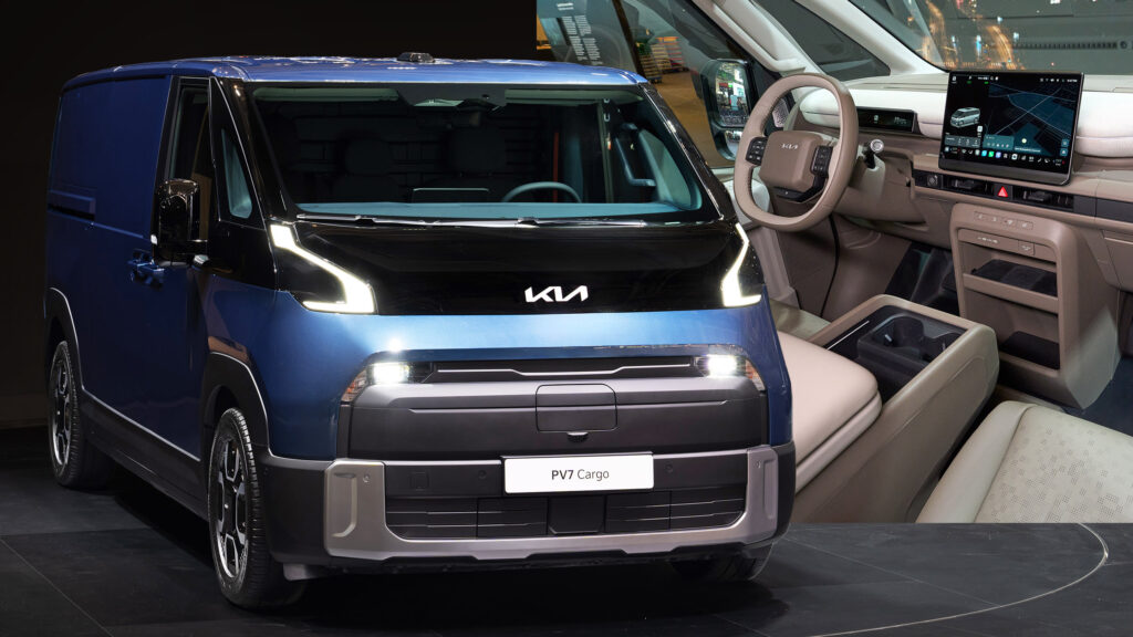 Kia PV7 electric cargo van shown at IAA Transportation 2026 in Hannover (Photo credit: Kia)
