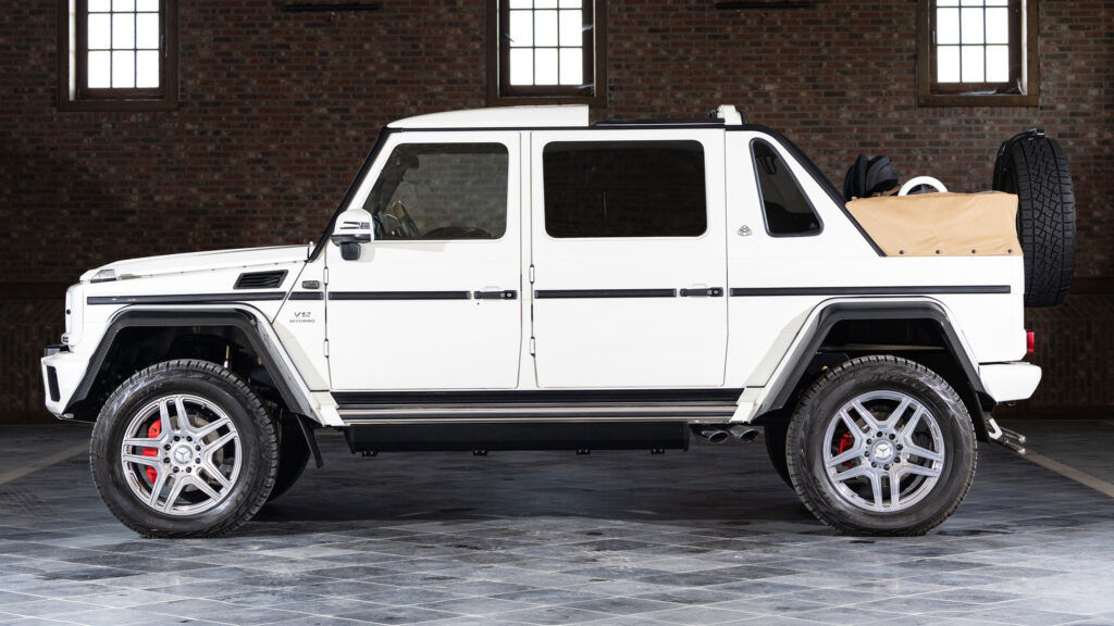 Mercedes-Maybach G650 Landaulet finished in white with folding soft top (Photo credit: Tom Gidden/RM Sotheby's)