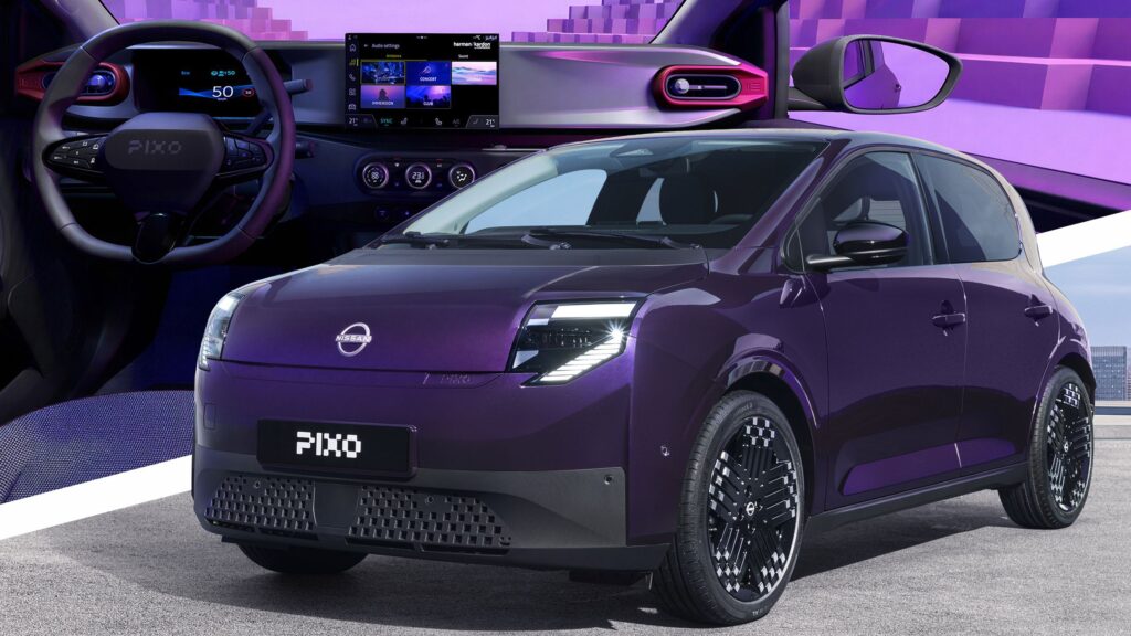 Nissan Pixo electric city car, based on the Renault Twingo E-Tech platform (Photo credit: Nissan)