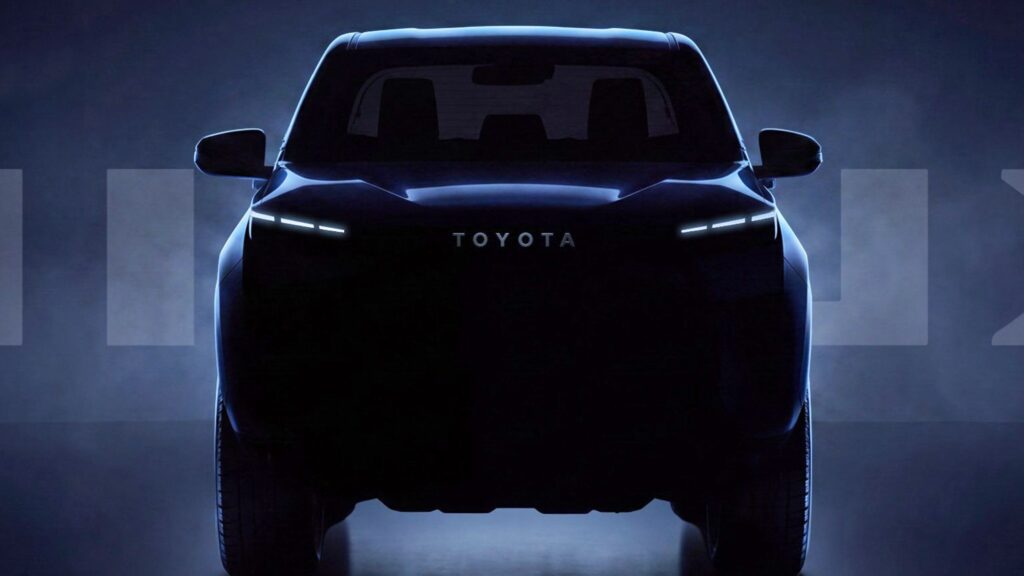 Teaser image of the 2028 Toyota Hilux FCEV hydrogen fuel cell pickup truck (Photo credit: Toyota)